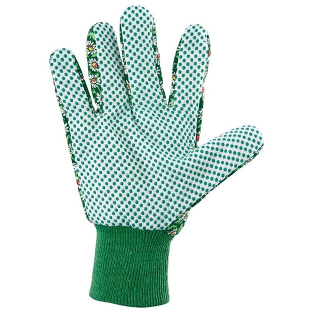 Перчатки садовые х/б с ПВХ точками, манжет, L PALISAD (677638P), фото , изображение 2 | SNABZHENIE.com.ua