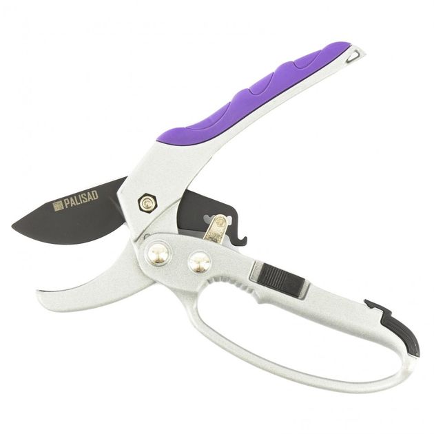 Секатор PALISAD (605608P), 200 мм, пружина возвратна, храповий механізм, тефлонове покриття, металеві обрезані ручки, фото , зображення 3 | SNABZHENIE.com.ua