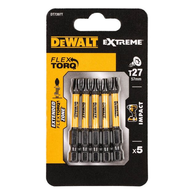Набор бит DeWALT IMPACT TORSION Torx Т27, 50 мм, 5 шт (DT7397T), фото  | SNABZHENIE.com.ua