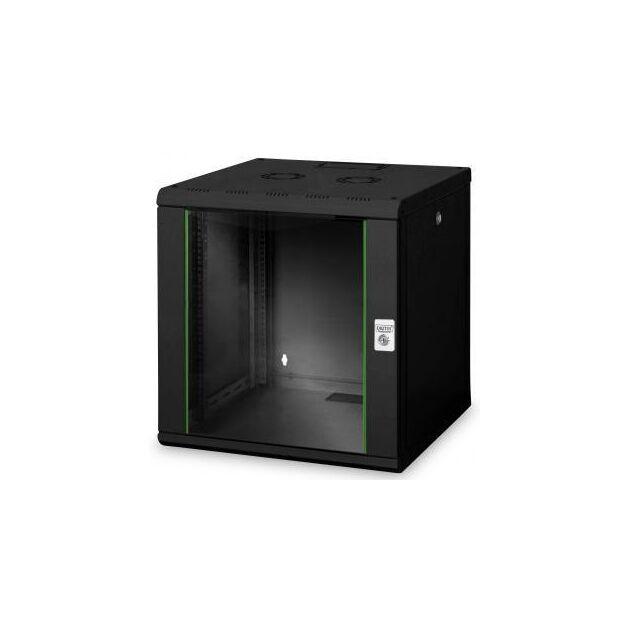 Шафа DIGITUS 19", 12U, Wall Mounting Unique, 600x600 мм, 100кг максимально, чорна, фото , зображення 2 | SNABZHENIE.com.ua