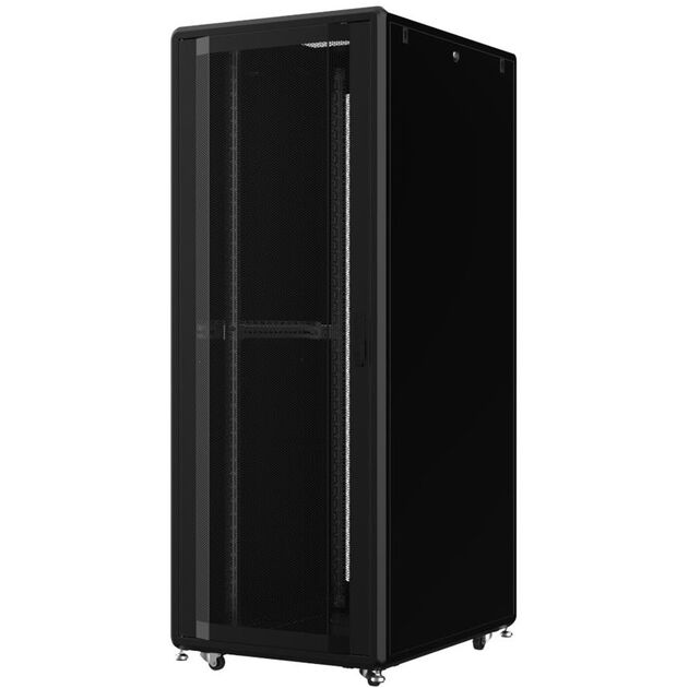 Шафа MIRSAN 19", 42U, GTS, перфорація 63%, 600x1100 мм, максимально 2000 кг, чорна, фото , зображення 2 | SNABZHENIE.com.ua