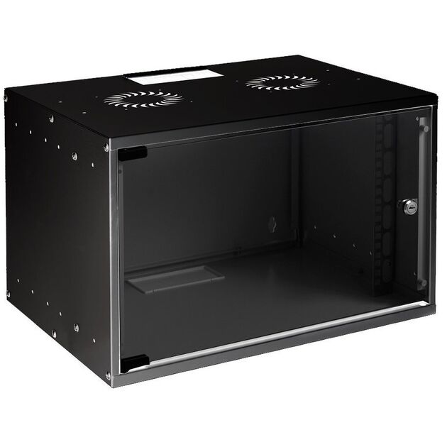 Шафа MIRSAN 19", 7U, SOHO, 535x300 мм, максимально 30 кг, чорна, фото , зображення 2 | SNABZHENIE.com.ua