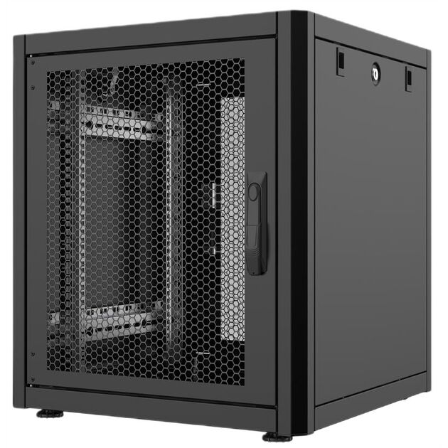 Шафа MIRSAN 19", 26U, GTN, перфоровані двері, 800x800 мм, максимально 1000 кг, чорна, фото , зображення 2 | SNABZHENIE.com.ua