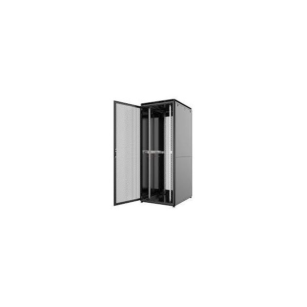 Шафа MIRSAN 19", 42U, GTV, перфорація 63%, 600x1000 мм, максимально 2000 кг, чорна, фото , изображение 2 | SNABZHENIE.com.ua