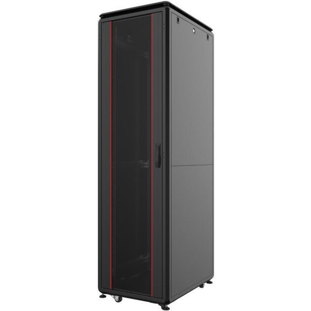 Шафа MIRSAN 19", 42U, GTV, скляні двері, 800x1000 мм, максимально 2000 кг, чорна, фото  | SNABZHENIE.com.ua