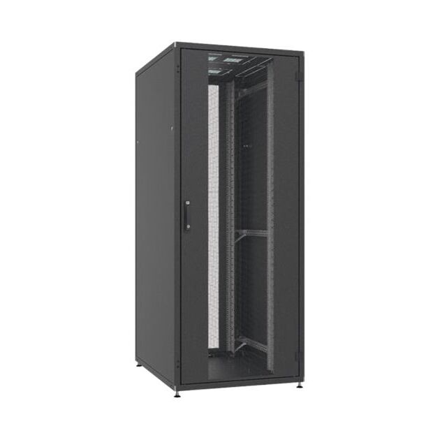 Шафа ZPAS 19", 24U, SZB IT, передні скляні двері, 600x600 мм, максимально 1000кг, чорна, фото , изображение 2 | SNABZHENIE.com.ua