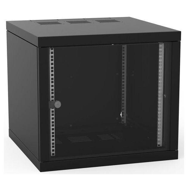Шафа ZPAS 19", 12U, Z-BOX, змінні бічні стінки, скляні двері, 600x600 мм, максимально 100кг, чорна, фото  | SNABZHENIE.com.ua