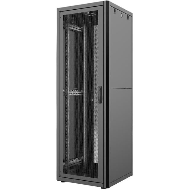 Шафа MIRSAN 19", 42U, GTN, перфоровані двері, 600x600 мм, максимально 1000 кг, чорна, фото  | SNABZHENIE.com.ua