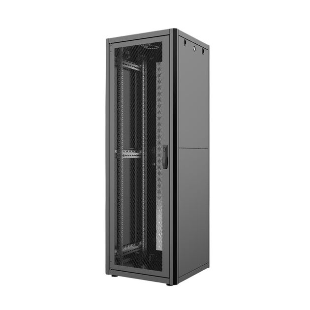 Шафа MIRSAN 19", 20U, GTN, перфоровані двері, 600x1000 мм, максимально 1000 кг, чорна, фото , изображение 2 | SNABZHENIE.com.ua