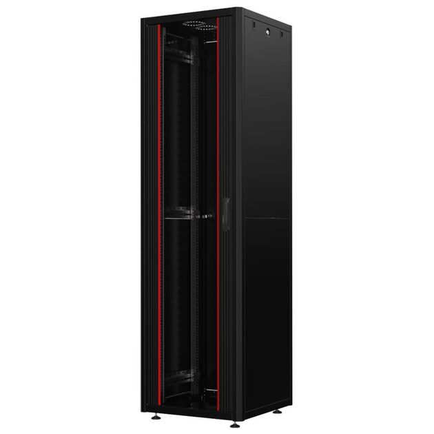 Шафа MIRSAN 19", 12U, GTN SERVER, склянні двері, 600x1000 мм, максимально 1000 кг, чорна, фото , изображение 2 | SNABZHENIE.com.ua