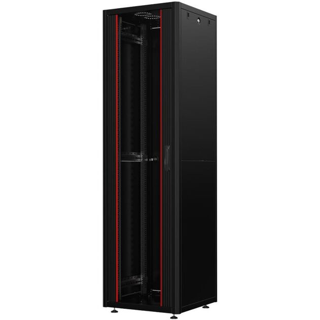 Шафа MIRSAN 19", 22U, GTN SERVER, склянні двері, 600x800 мм, максимально 1000 кг, чорна, фото  | SNABZHENIE.com.ua