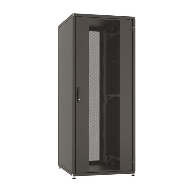 Шафа ZPAS 19", 42U, SZB IT, одностулкові передні та задні перфоровані двері, 800x1000 мм, максимально 1500кг, чорна, фото , зображення 2 | SNABZHENIE.com.ua