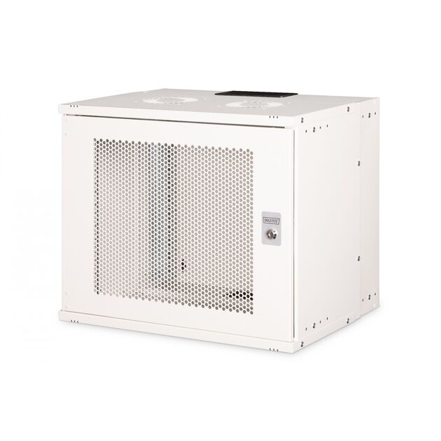 Шафа DIGITUS 19", 9U, SOHO PRO, перфоровані двері, 540x400 мм, 60кг максимально, сіра, фото , изображение 2 | SNABZHENIE.com.ua