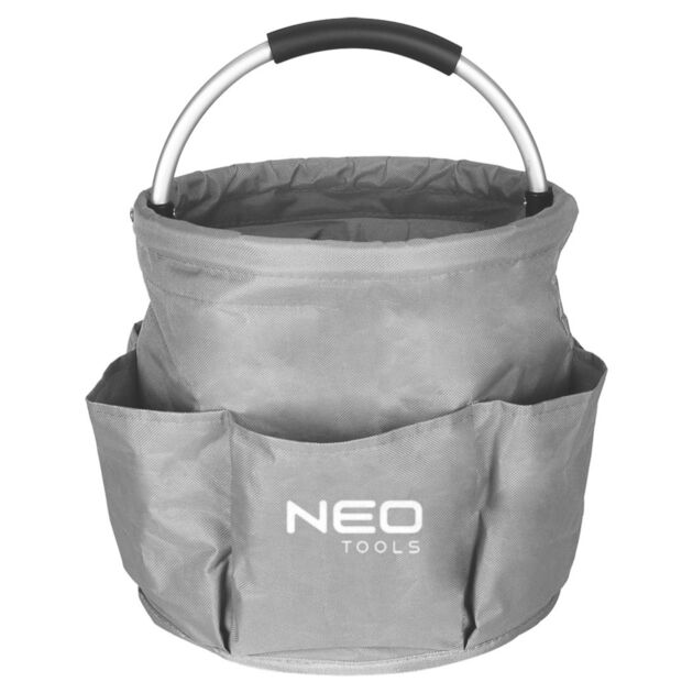 Сумка садова Neo Tools 28x28x27см, до 15кг, 6 кишень оксфорд190г/м2, сірий, фото  | SNABZHENIE.com.ua
