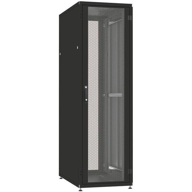 Шафа ZPAS 19", 42U, SZB IT, одностулкові передні та задні перфоровані двері, 600x600 мм, максимально 1500кг, чорна, фото , зображення 2 | SNABZHENIE.com.ua