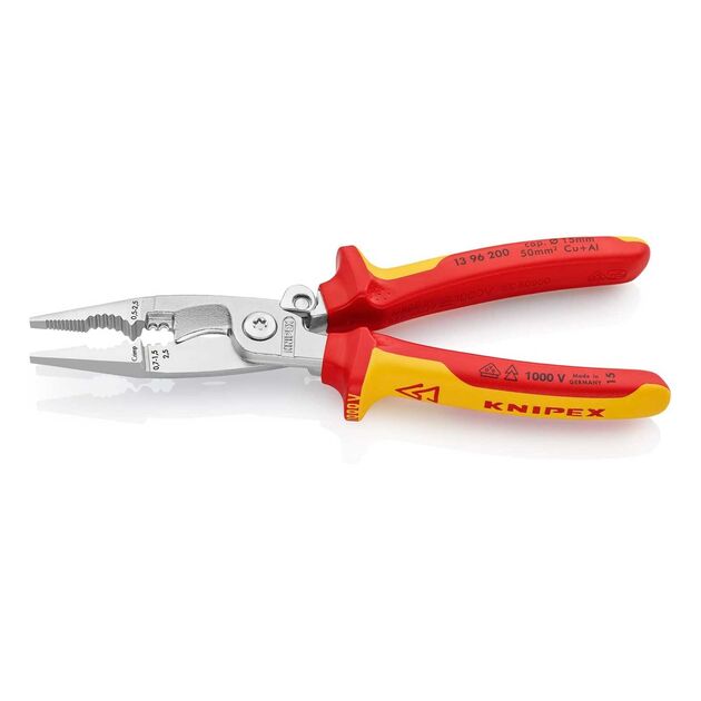 Кліщі багатофункціональні KNIPEX, діелектричні, для робіт під напругою 10000В, 200мм, фото , изображение 3 | SNABZHENIE.com.ua