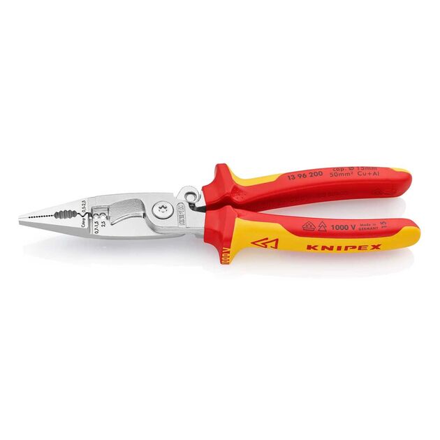 Кліщі багатофункціональні KNIPEX, діелектричні, для робіт під напругою 10000В, 200мм, фото , изображение 2 | SNABZHENIE.com.ua