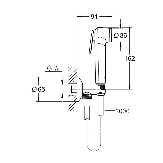Гігієнічний душ Grohe Tempesta-F Trigger Spray 30 із кутовим вентелем, 1 режим струменю, хром, фото , изображение 3 | SNABZHENIE.com.ua