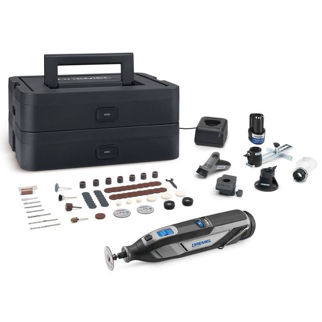 Шліфмашина шліфувально-гравірувальна Dremel 88240 5/65 Platinum+ 12В 2х2А·год 5000-35000об/хв 65 насадок ЗП кейс 0.66кг, фото  | SNABZHENIE.com.ua