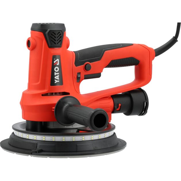 Шліфмашина YATO для штукатурених і гіпсових поверхонь з пилозбірником, P= 900 Вт, платформа Ø=180 мм, фото  | SNABZHENIE.com.ua