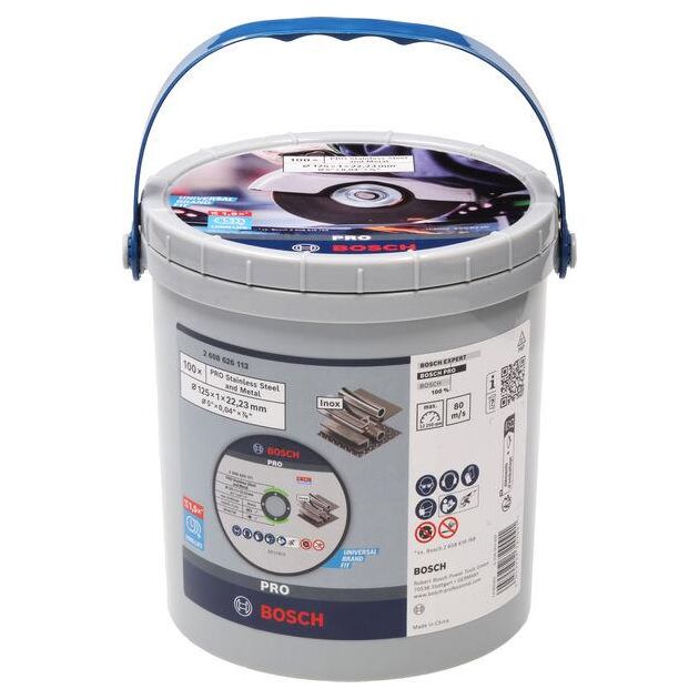 Диск відрізний Bosch Professional для нержавіючої сталі та металу, 125x1x22.23мм, 100шт, фото  | SNABZHENIE.com.ua