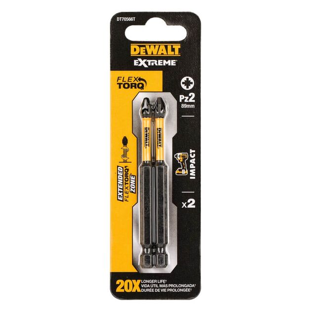 Набір біт DeWALT IMPACT TORSION, ударні, Pz2, L = 85 мм, 2 шт (DT70566T), фото  | SNABZHENIE.com.ua