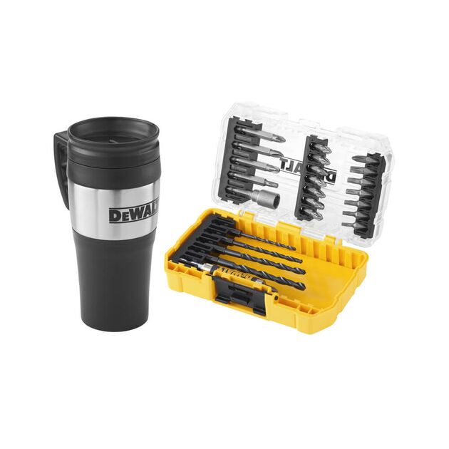 Набір біт і свердл DeWALT Phillips, Pozidriv, Torx, L = 25, 50 мм, 25 шт, термокружка, кейс ToughCase (DT70707), фото  | SNABZHENIE.com.ua