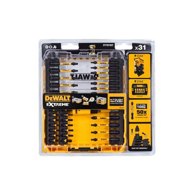 Набір бит DeWALT EXTREME FlexTorq, 31 шт, кейс (DT70745T), фото , зображення 3 | SNABZHENIE.com.ua