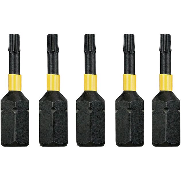 Набір біт DeWALT, ударні IMPACT TORSION, Torx, Т10, L = 25 мм, 5 шт (DT7379T), фото , зображення 2 | SNABZHENIE.com.ua