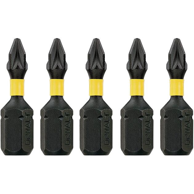 Набор бит DeWALT IMPACT TORSION EXTREME, Pozidriv Pz1, 25 мм, 5 шт, фото , изображение 2 | SNABZHENIE.com.ua