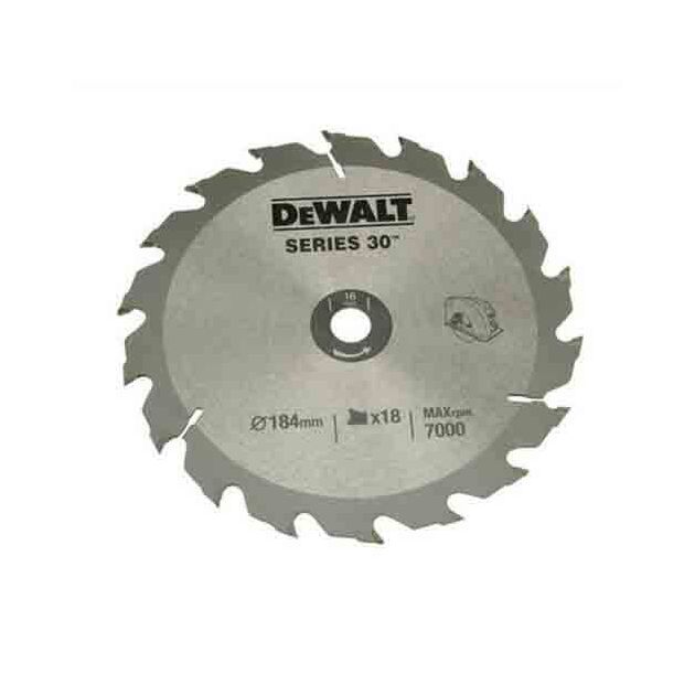 Диск пильний DeWALT 184 x 16 мм, 18 зубів, кут заточки 20 градусів, геометрія зуба WZ/ATB, швидкий різ (DT1938), фото  | SNABZHENIE.com.ua