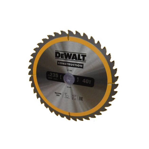 Диск пильний DeWALT 235 x 30 мм, 40 зубів, кут заточки 10 градусів, геометрія зуба WZ / ATB, універсальне застосування (DT1955), фото  | SNABZHENIE.com.ua