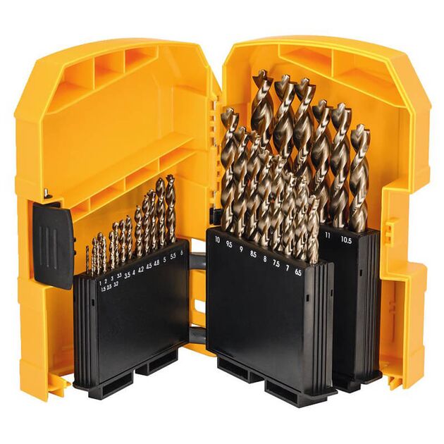 Набір сверл по металу INDUSTRIAL COBALT EXTREME DeWALT, d = 1-13 мм, 29 шт., Кейс. (DT4957), фото  | SNABZHENIE.com.ua