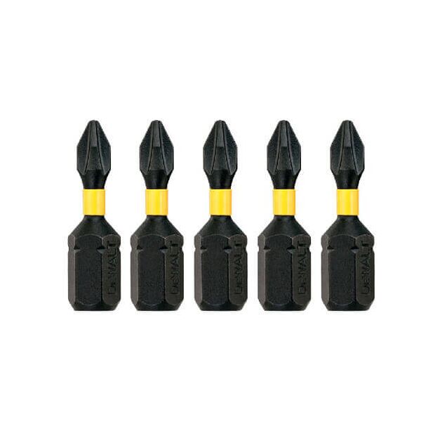 Набір біт DеWALT, ударні, IMPACT TORSION EXTREME, Philips, Ph2, L = 25 мм, 5 шт (DT7994T), фото , зображення 3 | SNABZHENIE.com.ua