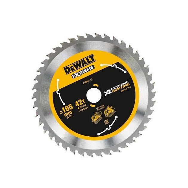 Диск пильний DeWALT XR, 165 x 20 мм, 24 зуба, 10 градусів, ATB + R (DT99561), фото  | SNABZHENIE.com.ua