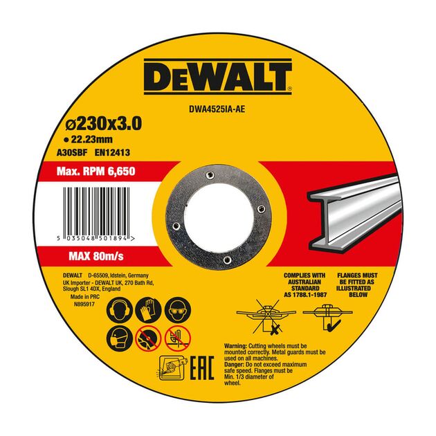 Круг відрізний HIGH PERFORMANCE DeWALT DWA4525IA, фото  | SNABZHENIE.com.ua