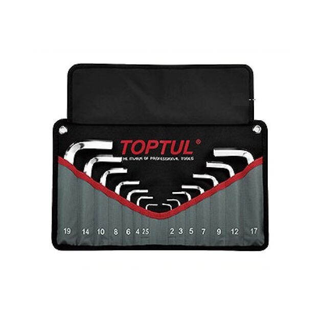 Набор ключей шестигранных Г-образных TOPTUL 2-19мм 14ед. в чехле, фото  | SNABZHENIE.com.ua
