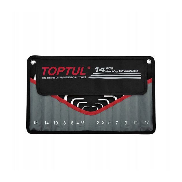 Набор ключей шестигранных Г-образных TOPTUL 2-19мм 14ед. в чехле, фото , изображение 2 | SNABZHENIE.com.ua