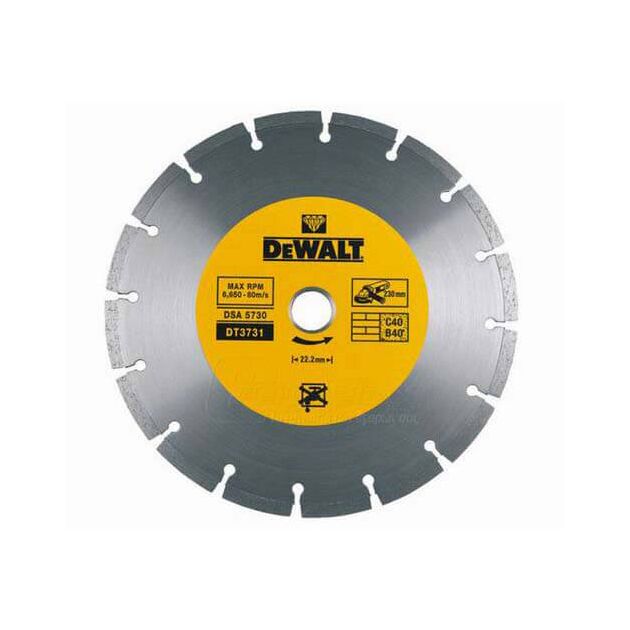 Диск алмазний DeWALT 125 х 1,8 x 22,2 мм, сегментний, сухий різ (DT3711), фото  | SNABZHENIE.com.ua