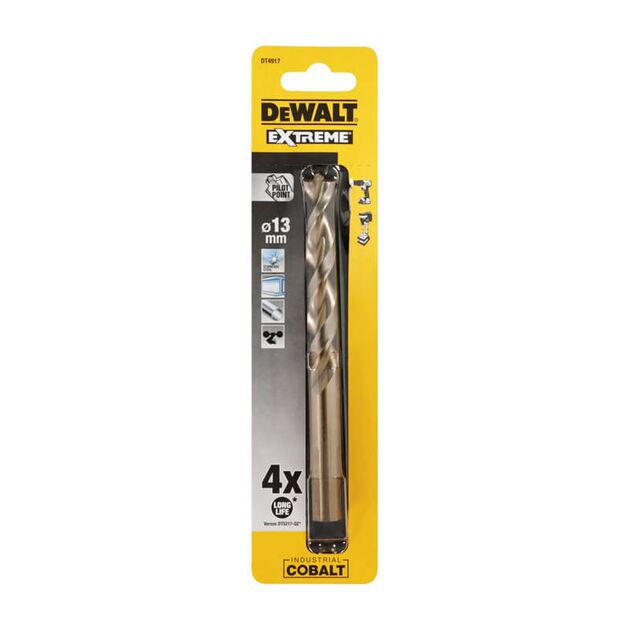 Сверло по металлу DeWALT EXTREME INDUSTRIAL COBALT HSS-CO, d = 13 мм, L = 151 мм, L = 98 мм (DT4917), фото  | SNABZHENIE.com.ua