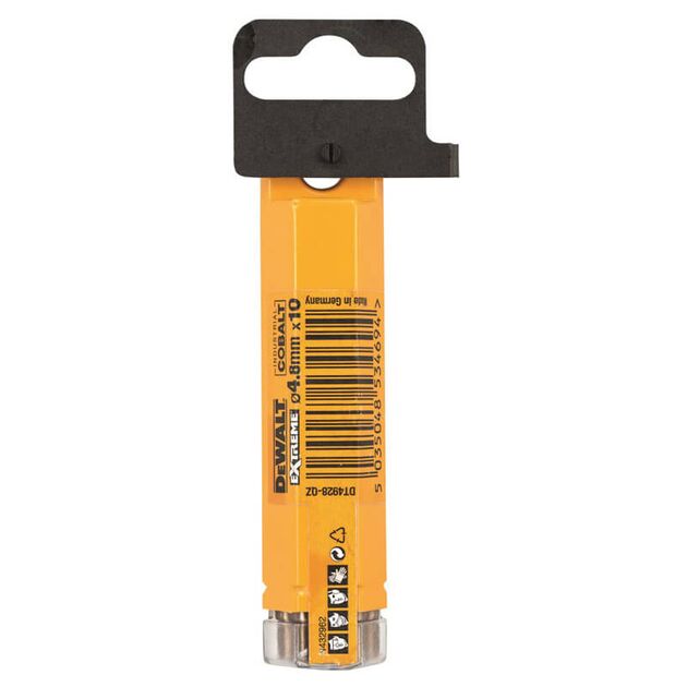 Сверло по металлу DeWALT EXTREME 4.8 мм, кобальтовое, 10 шт (DT4928), фото , изображение 2 | SNABZHENIE.com.ua