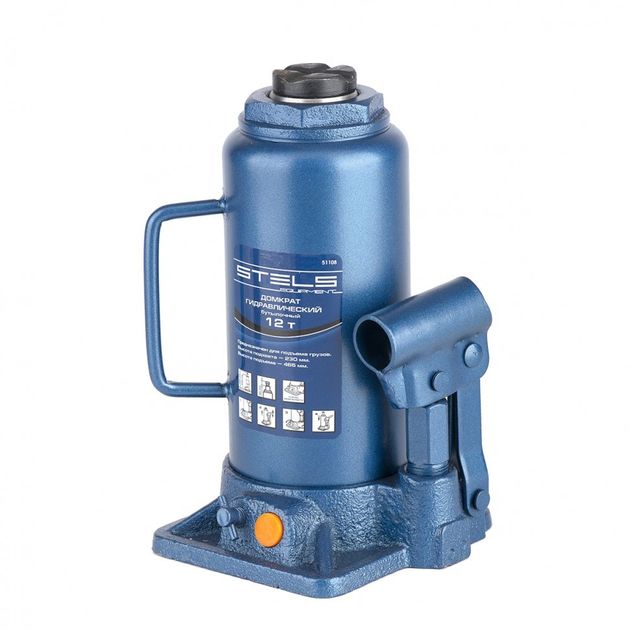 Домкрат гидравлический бутылочный 12 т, подъем 230-465 мм STELS, фото , изображение 2 | SNABZHENIE.com.ua