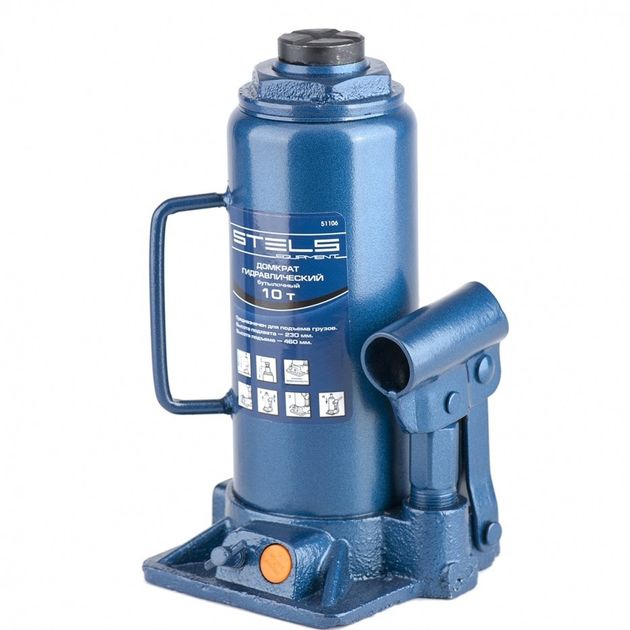 Домкрат гидравлический бутылочный, 10 т, h 230–460 мм STELS (51106S), фото , изображение 2 | SNABZHENIE.com.ua