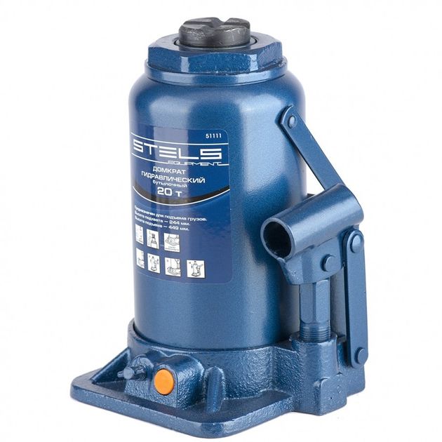 Гидравлический бутылочный домкрат 20 т, h 244-449 мм STELS (51111S), фото , изображение 2 | SNABZHENIE.com.ua