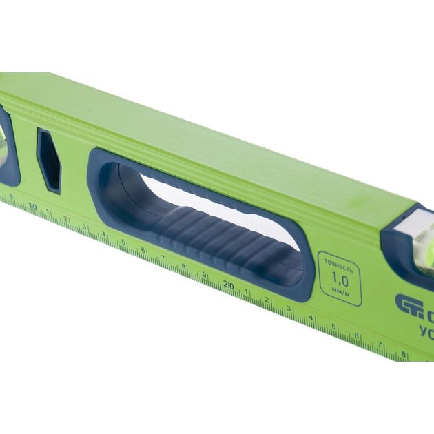 Уровень алюмінієвий УС-1, 600 мм, фрезерований, 3 вікна, ручки, 600 мм СИБРТЕХ (34101C), фото , зображення 3 | SNABZHENIE.com.ua