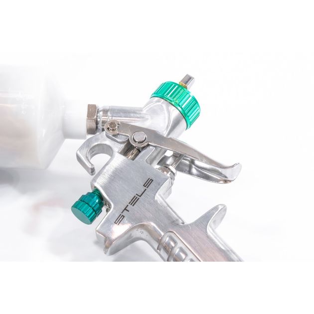 Краскораспилювач AG 810 HVLP, гравітаційний, сопло 0,8 мм та 1 мм STELS (57361S), фото , зображення 6 | SNABZHENIE.com.ua