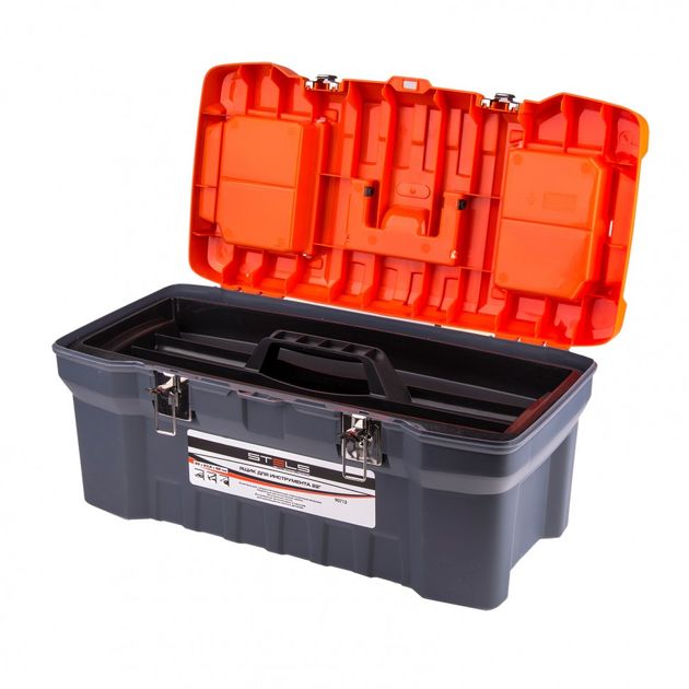 Ящик для инструмента с металлическими замками 28x23,5x56 см, STELS, фото , изображение 3 | SNABZHENIE.com.ua