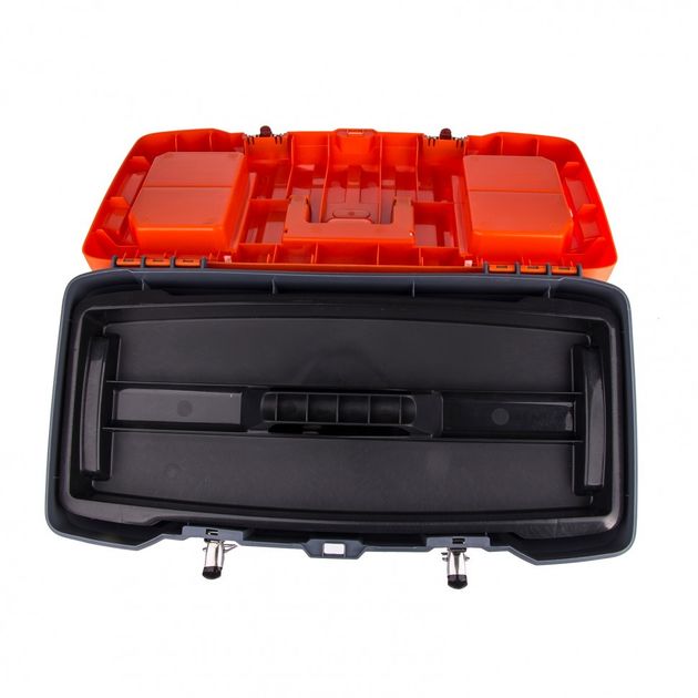 Ящик для инструмента с металлическими замками 28x23,5x56 см, STELS, фото , изображение 2 | SNABZHENIE.com.ua