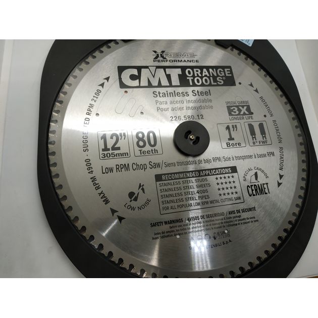 Пила 305х25,4 мм, Z 80 для сухого реза нержавейки CMT 226.580.12, фото , изображение 13 | SNABZHENIE.com.ua