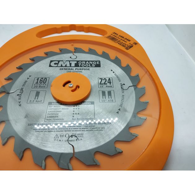Дисковая пила 160x20 мм, Z 24 для ручных циркулярок CMT, фото , изображение 9 | SNABZHENIE.com.ua